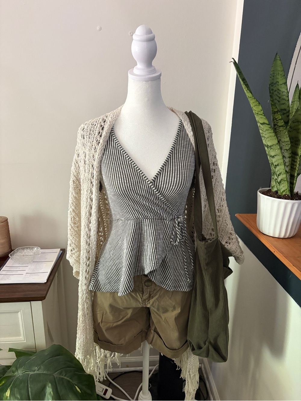 Striped Wrap Top